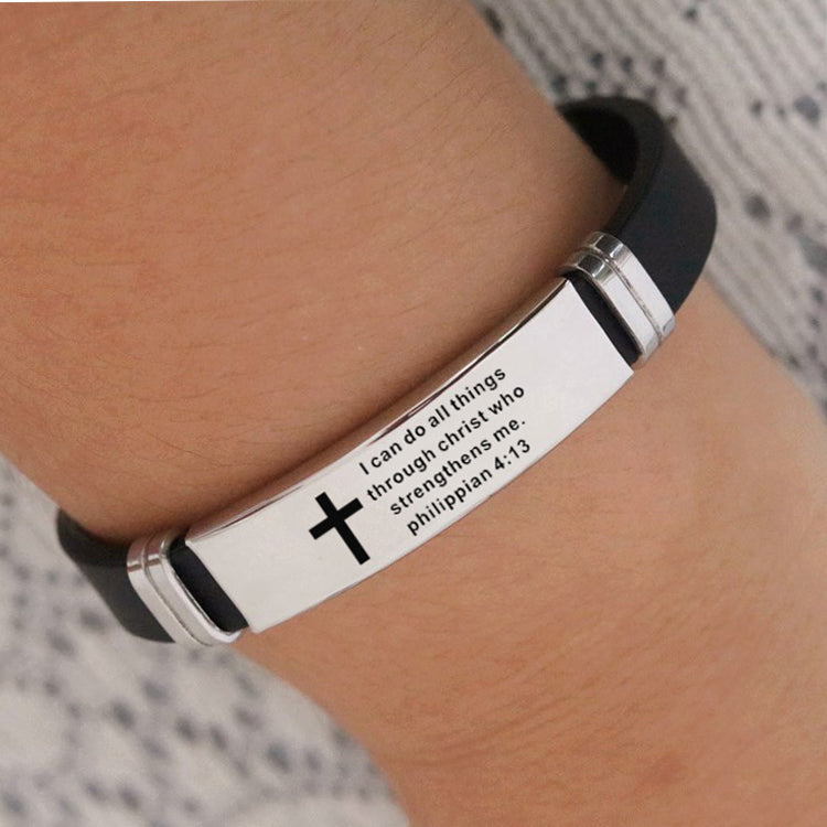 Bible Verse Faith Bracelet With Christian Scripture Stainless Steel For Unisex Wear