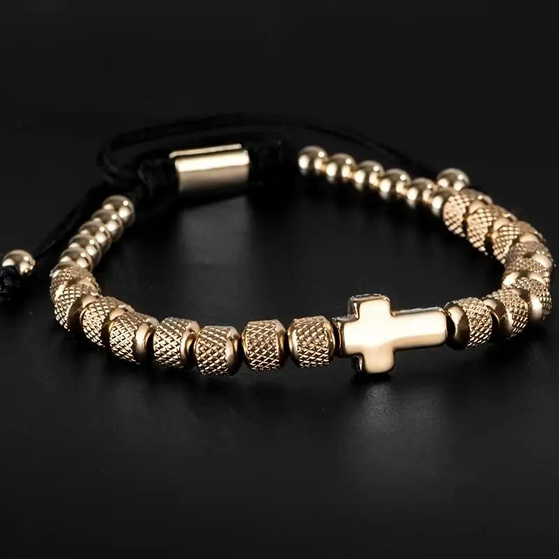 Stainless Steel Beaded Charm Bracelet – Handmade Christian Prayer Fitness Jewelry Gift