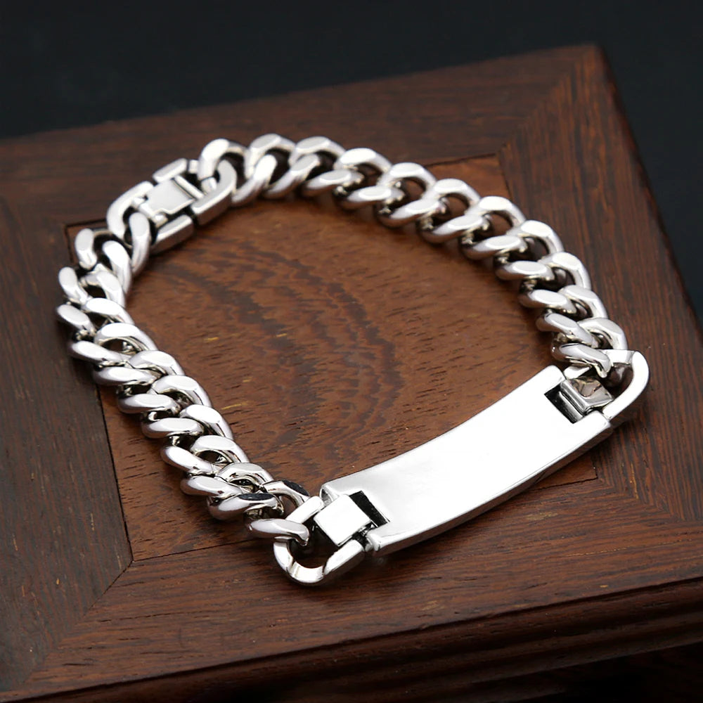 Stainless Steel Cuban Link Cross Bracelet – Unisex Punk Hip Hop Jewelry