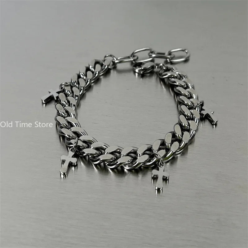 Stainless Steel Cross Chain Bracelet – Christian Faith Jewelry Gift for Christian Men