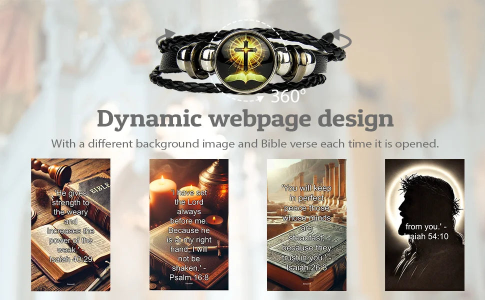NFC Daily Bible Verse Cross Bracelet – Wearable Scripture Christian Religious Gift