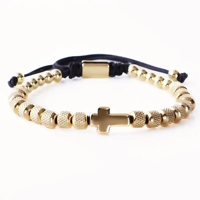 Stainless Steel Beaded Charm Bracelet – Handmade Christian Prayer Fitness Jewelry Gift