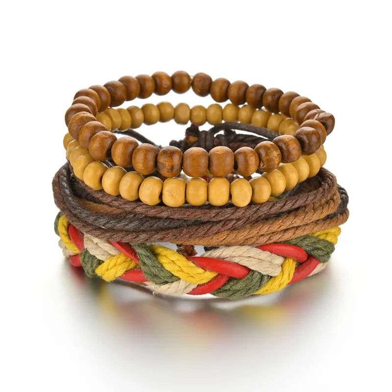 Men’s Multi Layer Leather Cross Bracelet – Braided Stainless Steel Prayer Wristband